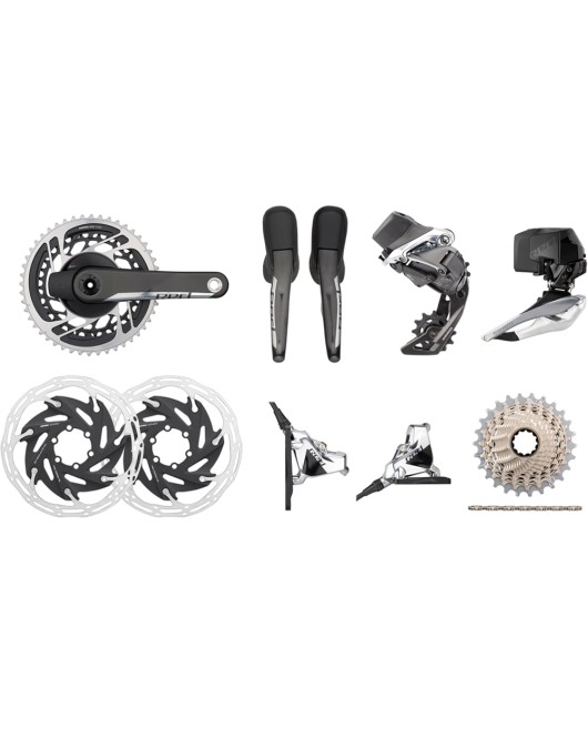 SRAM Red Etap AXS HRD FM 2x12-Speed 35-48 6-Bolt Disc Power Meter Groupset