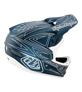 Troy Lee Designs D3 Fiberlite Helmet Spiderstripe Blue Troy Lee Designs D3 Fiberlite Helmet Spiderstripe Blue
