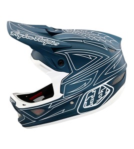 Troy Lee Designs D3 Fiberlite Helmet Spiderstripe Blue Troy Lee Designs D3 Fiberlite Helmet Spiderstripe Blue