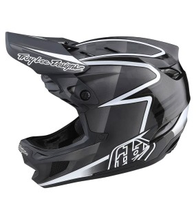 Troy Lee Designs D4 Carbon Helmet W/Mips Lines Black / Gray Troy Lee Designs D4 Carbon Helmet W/Mips Lines Black / Gray