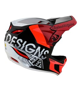 Troy Lee Designs D4 Composite Helmet W/Mips Qualifier Silver / Red Troy Lee Designs D4 Composite Helmet W/Mips Qualifier Silver / Red