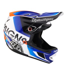 Troy Lee Designs D4 Composite Helmet W/Mips Qualifier White / Blue