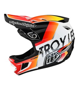 Troy Lee Designs D4 Composite Helmet W/Mips Qualifier White / Orange Troy Lee Designs D4 Composite Helmet W/Mips Qualifier White / Orange